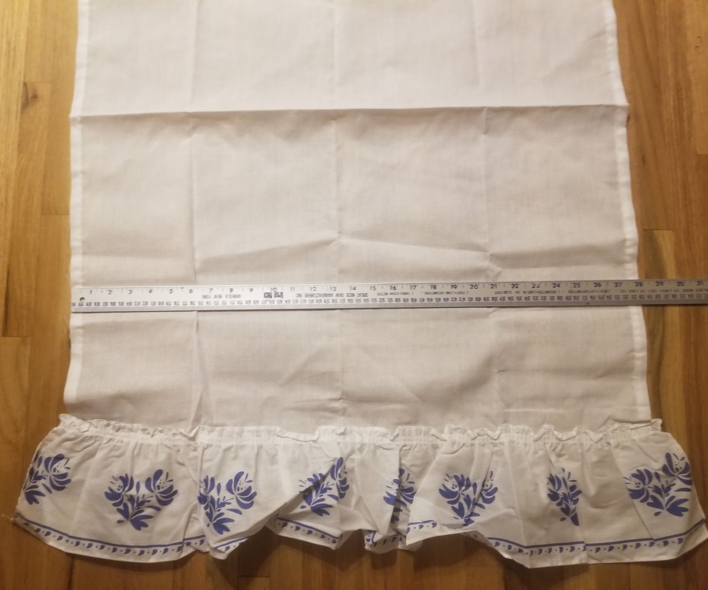 NOS Pfaltzgraff Yorktowne 36″ Pair Ruffled Curtain Rod Pocket Valance USA