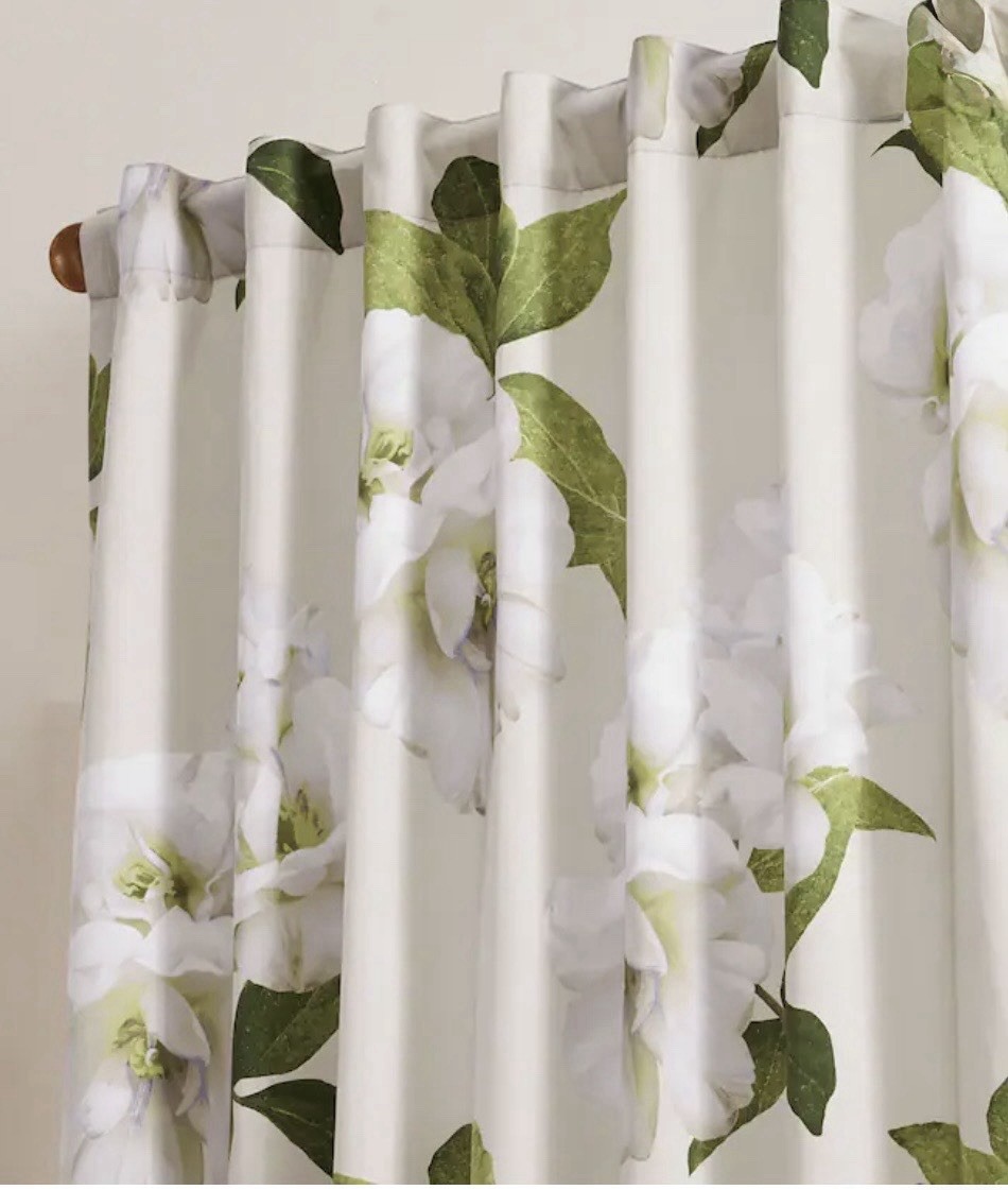 NWT Ted Baker London Gardenia Floral Lined Curtain Panels Pair 50×84 Cotton