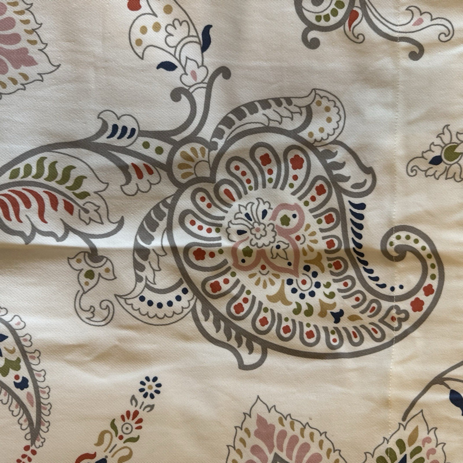 Ikea PUSSMUN Curtains 2 Panels 1 pair 57×98 White/Multicolor Paisley 405.736.38