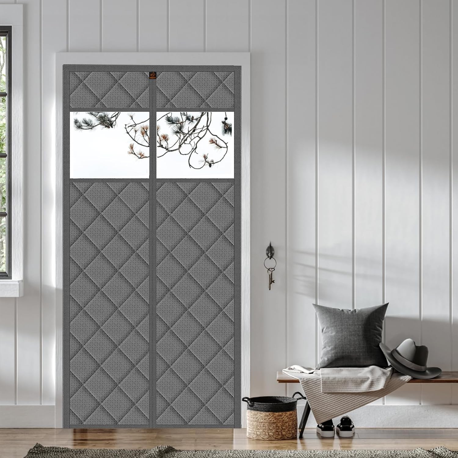 Magnetic Thermal Door Curtain, 36 X 80 Inch Insulated Door Cover Thickened