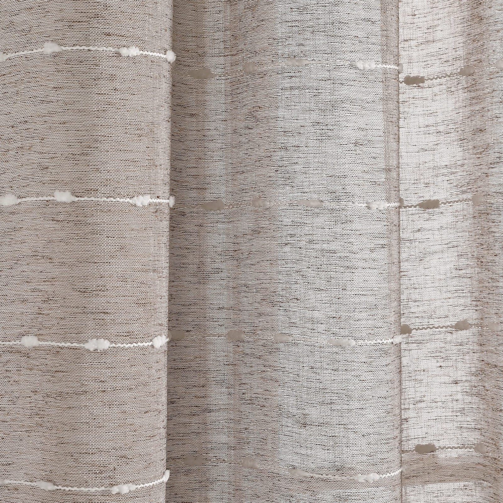 Farmhouse Textured Grommet Sheer Window Curtain Panel Pair 38w X 120l B