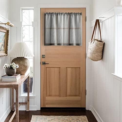 Dark Gray Curtains 24 Inch Length for Mini Kitchen Travel Half Window ,Small
