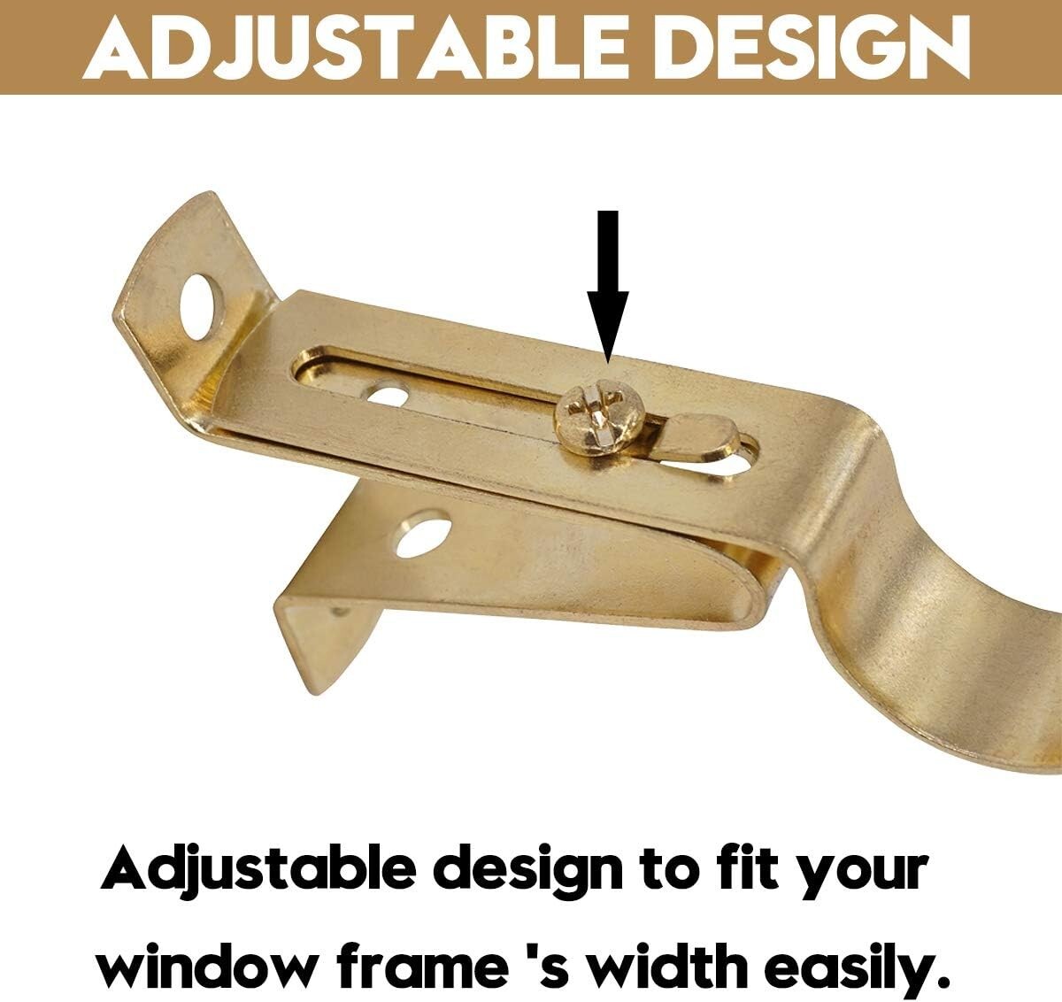 8 Pack Curtain Rod Bracket Adjustable Single Curtain Rod Holder For 3/4″ Rod go