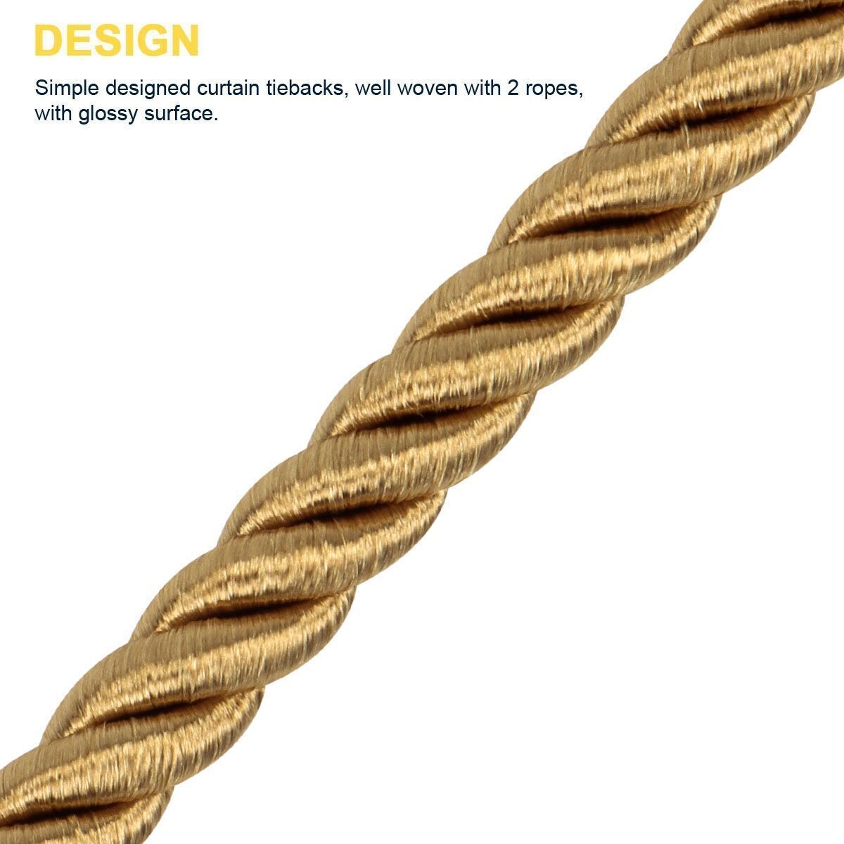 2/4X Handmade Curtain Rope Tie Backs Window Tieback Holdbacks Home Decor Durable