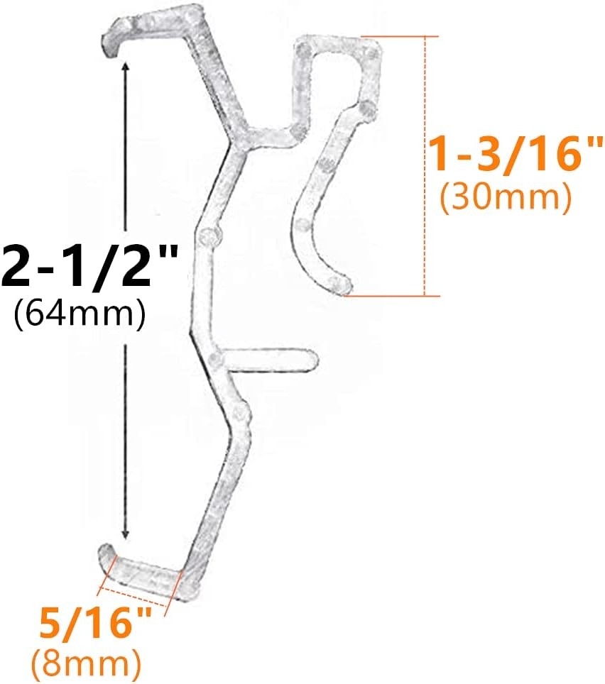 Valance Clips 10pcs 2.5inch Clear Plastic Hidden Retainer 2.5inch,