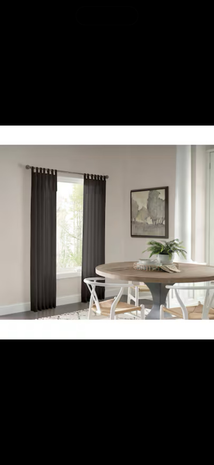 Allen + Roth 95-in Grey Light filtering Tie Top Single Curtain Panels