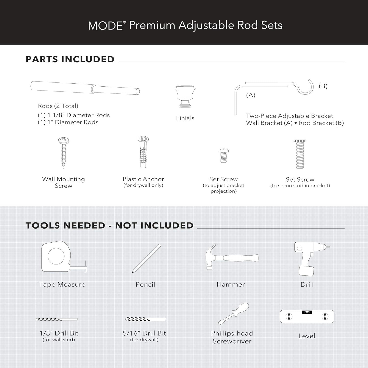 Premium Collection 1 1/8″ Diameter Curtain Rod, Cylinder Curtain Rod ONLY
