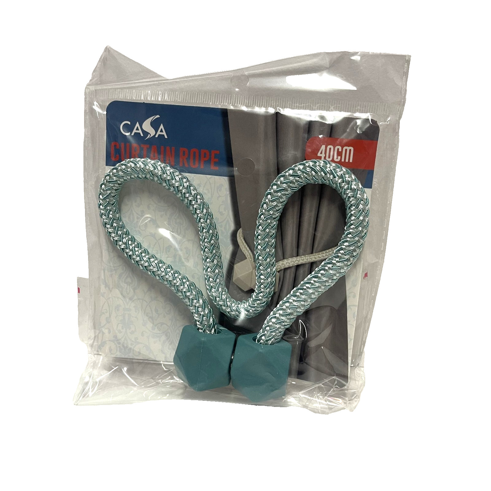 1 Piece Magnetic Drape Curtain Tiebacks ~ Braided Rope , Octagon ~ Green