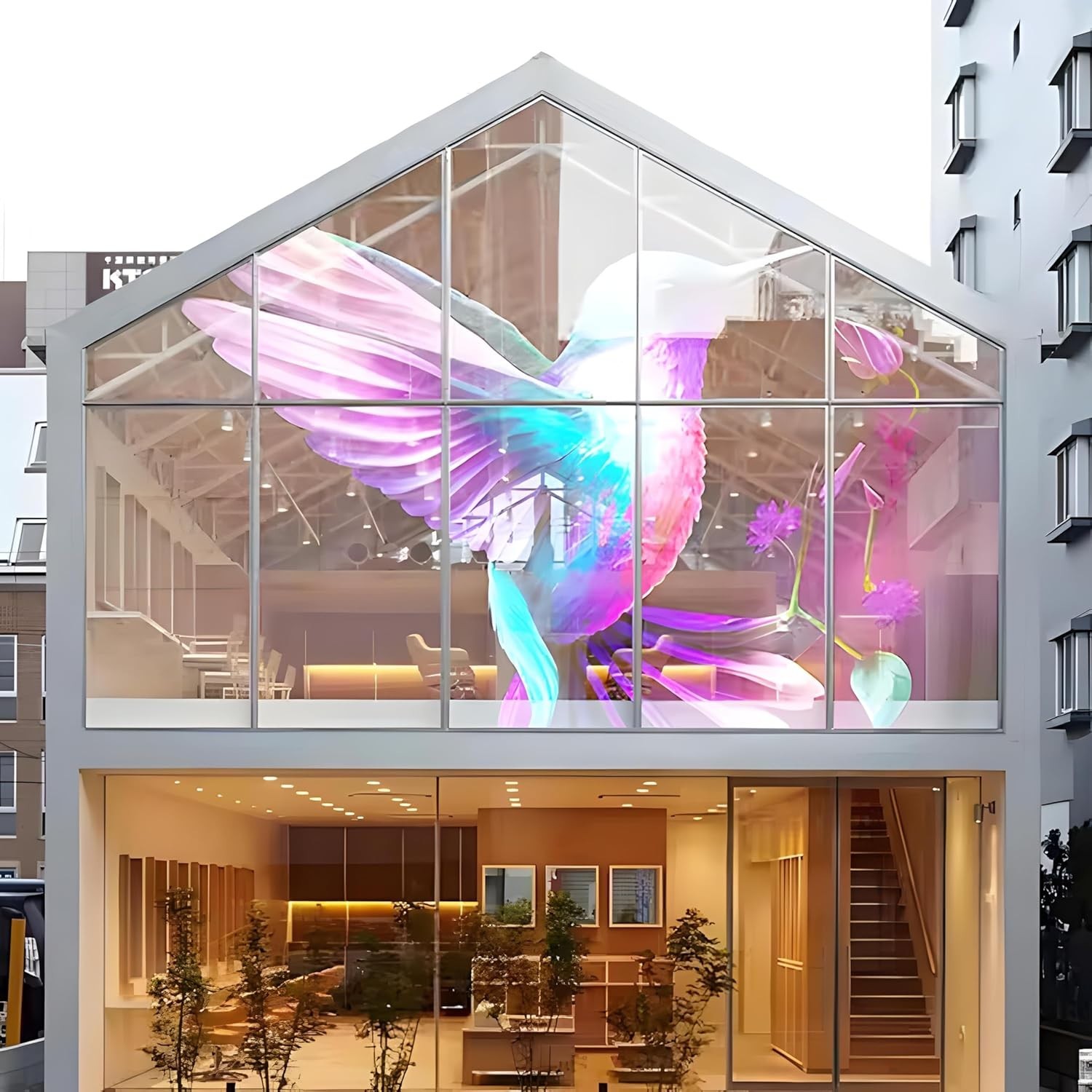 P16 Transparent Flexible LED Film Screen Self Adhesive Retail Window Display