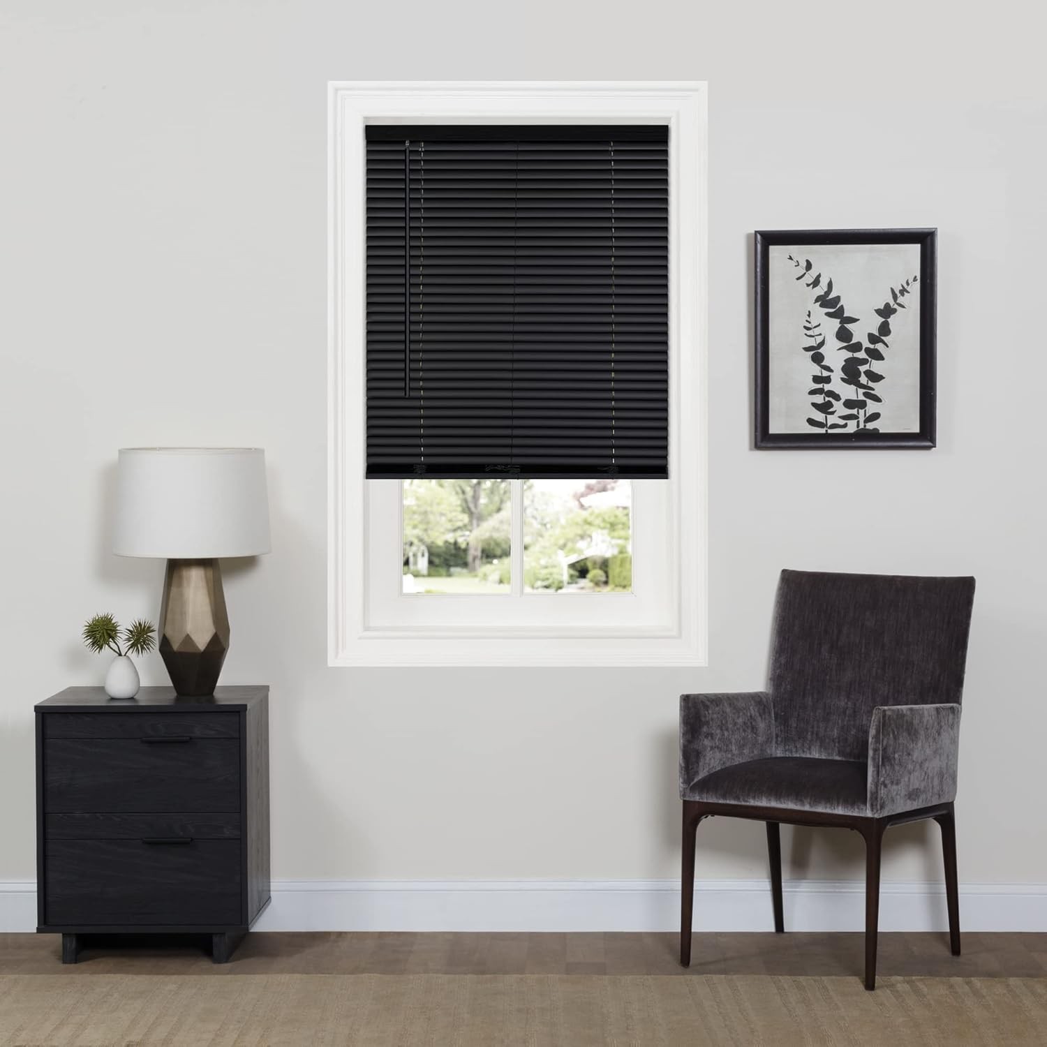 Cordless Room Darkening Mini Blind 33 Inch Width 64 Inch Length 1″ Slat Size
