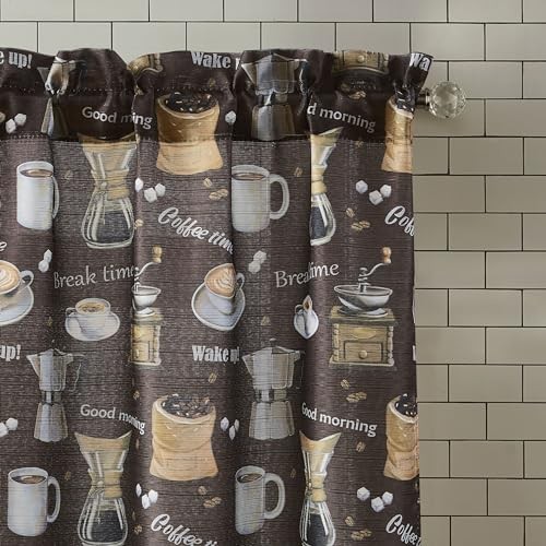 Slub Kitchen Curtains Window Tier Valance Set Farmhouse Short Café Coffee