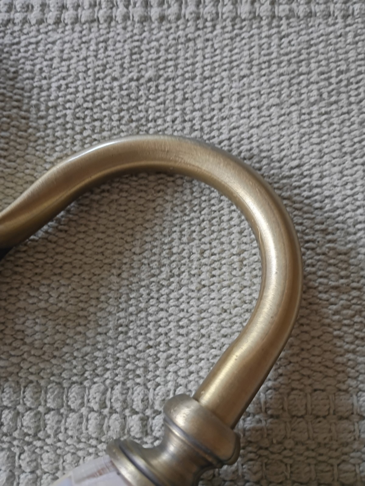 Pair Vtg Curtain Tiebacks Holdbacks Faux Mother of Pearl Aged Brass