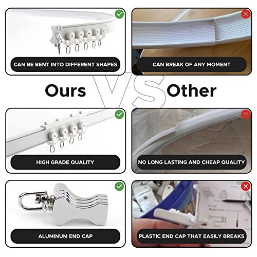 Aluminum Flexible Ceiling Curtain Track – 3ft-13.1ft / 4m Bendable