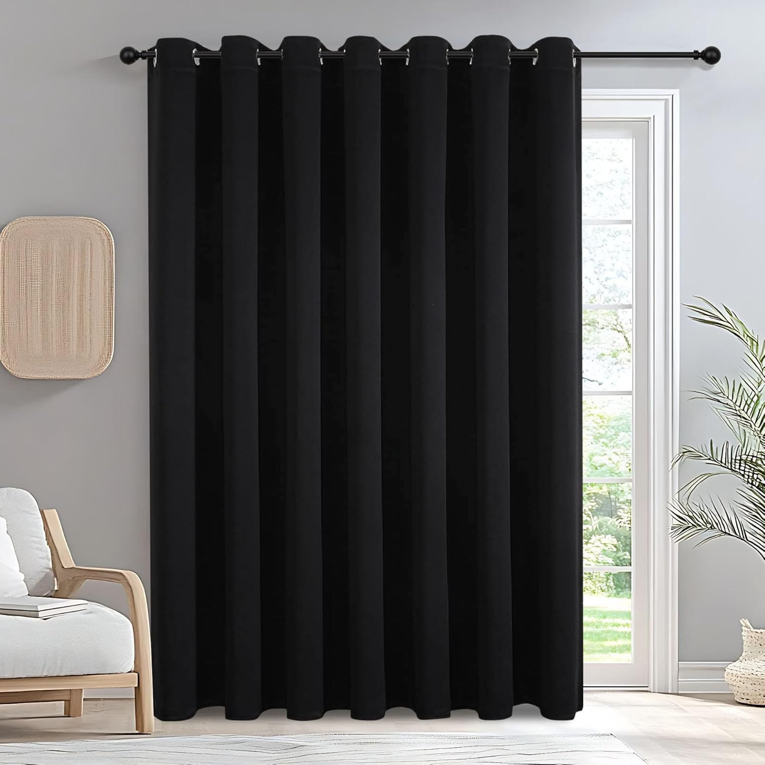 Blackout Curtains Sliding Door Black 100″ W X 84″ L (Pack of 1) | Bedroom | Livi