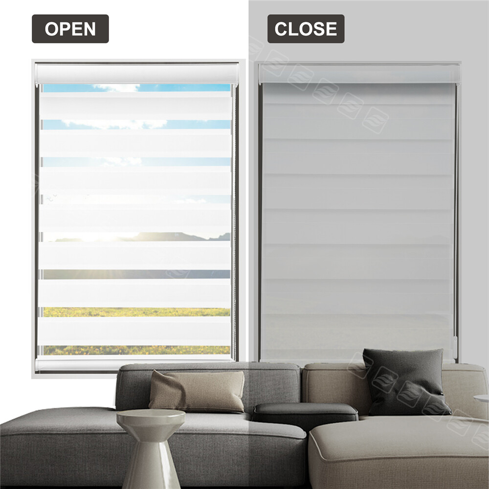 Changshade Custom Size Corded&Light Filtering Roller Blinds Zebra Roller Shades