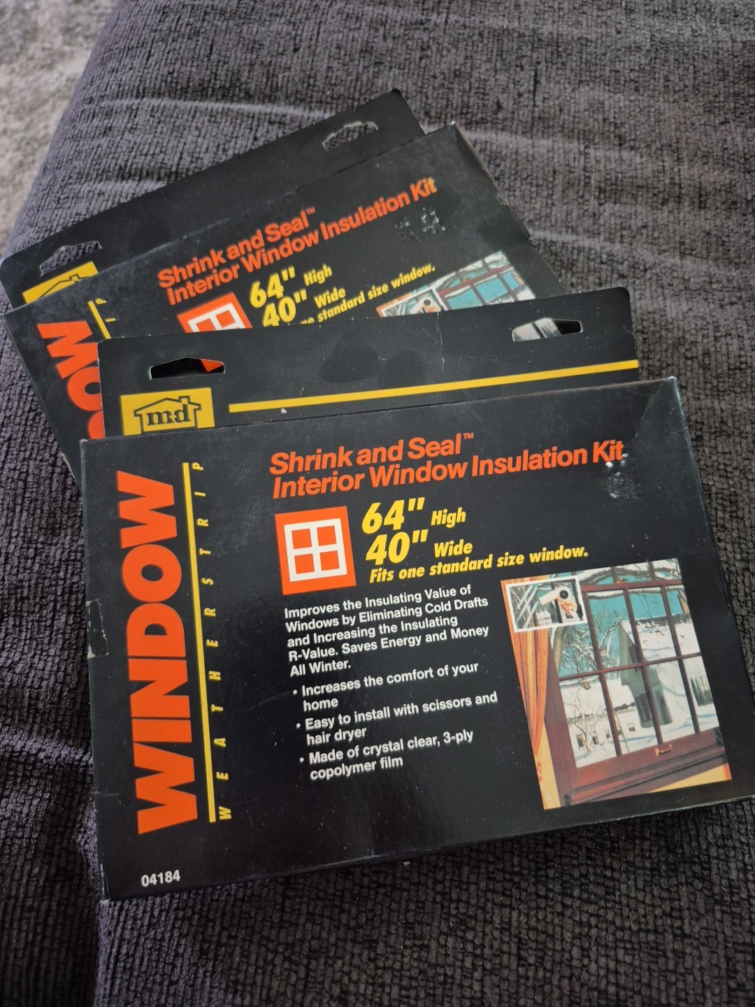 M&D Window Weatherstrip/Shrink & Seal Interior Window Insulation Kit/64″X40″(2)