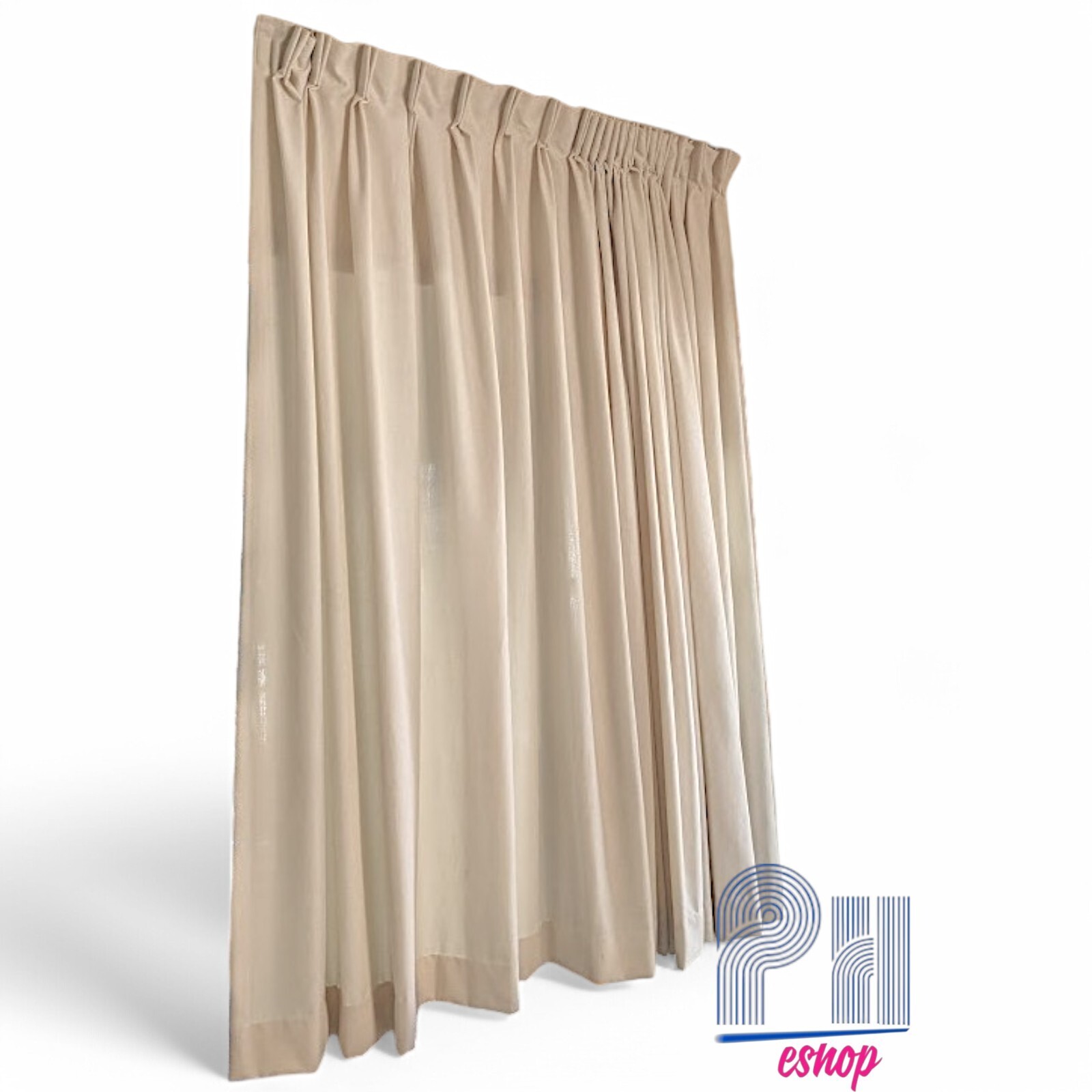 Custom made pinch DOUBLE pleat drape curtain OVERSIZED ivory beige 101″ x 84″