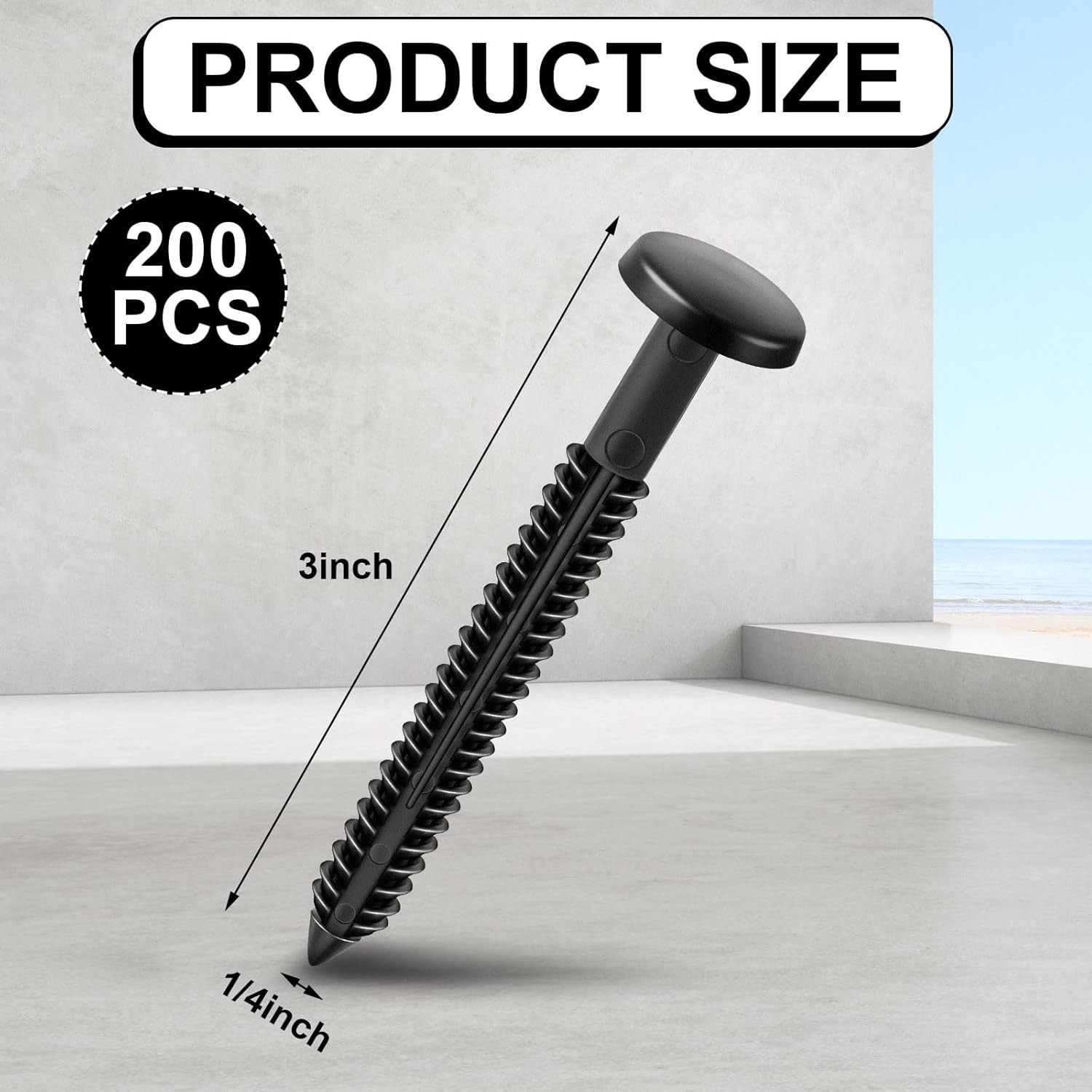 200 Pcs 3 Inch Vinyl Shutter Fastener Window Panel Peg Lok Pin Pegs Screws Sh…