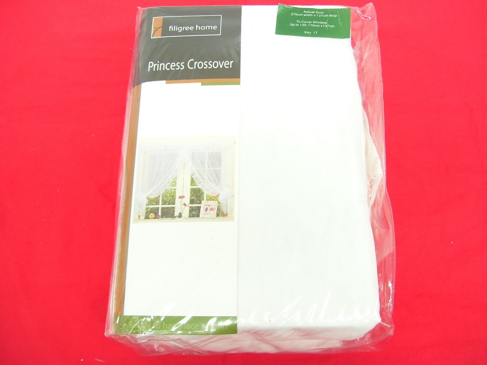 LACE CURTAIN SHEER WINDOW DOOR DRAPE FABRIC HOME 270 X 137CM FILGREE PRINCESS