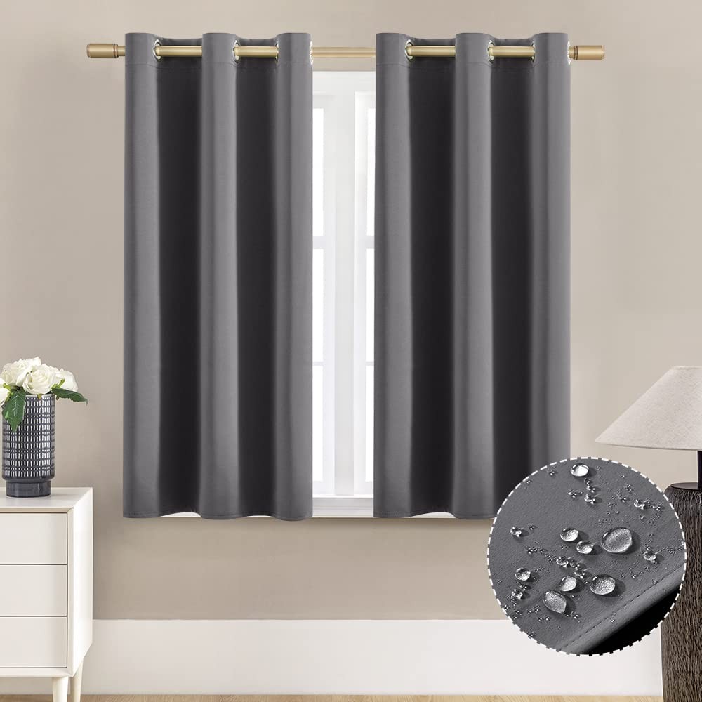 Xtmyi Bathroom Curtains Windowwaterproof 48 Inch Lengh Blackout Short Curtains
