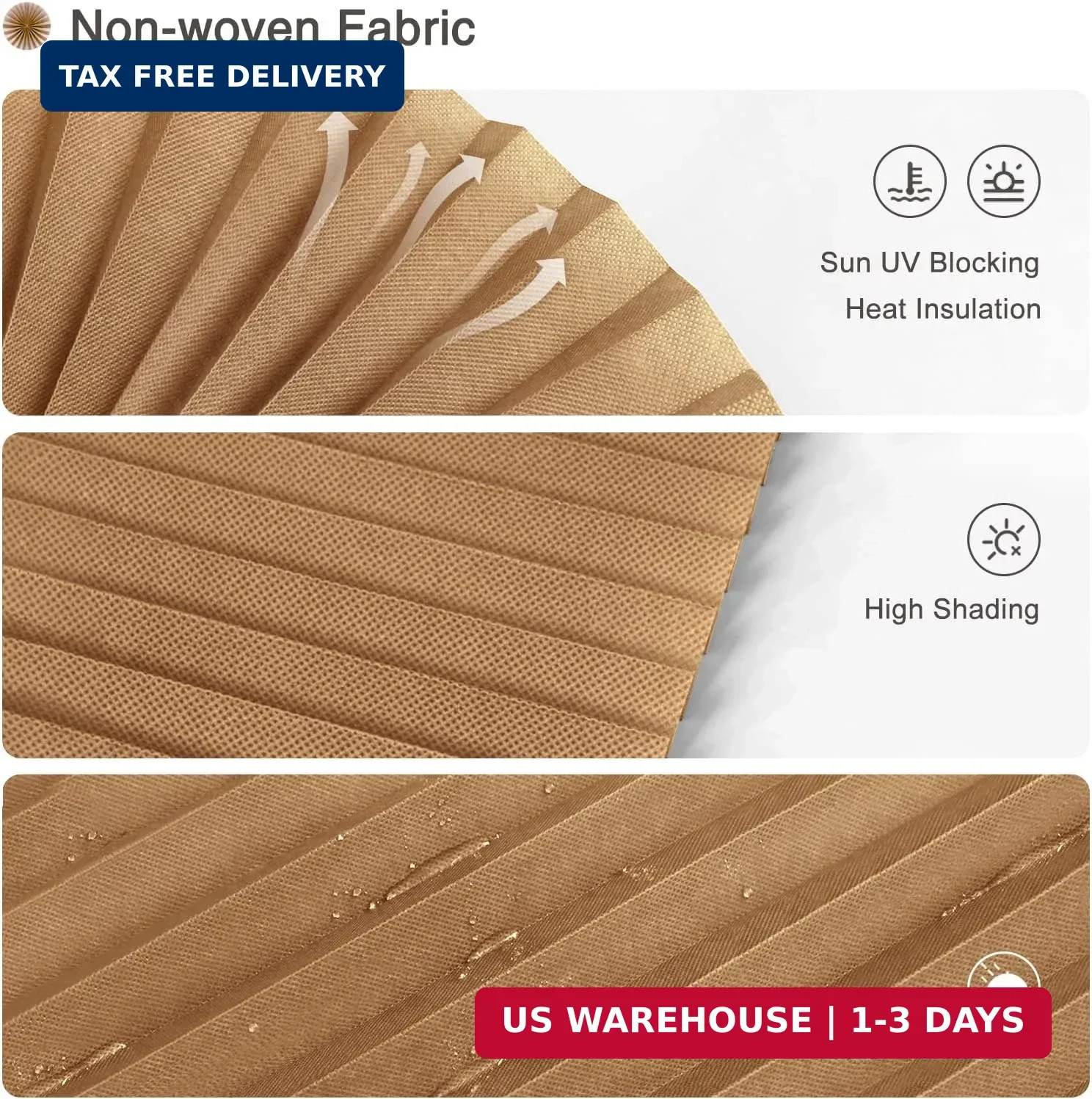 MALOKI Pleated Window Shades,Temporary Window Blinds Cordless Light Filtering Pl