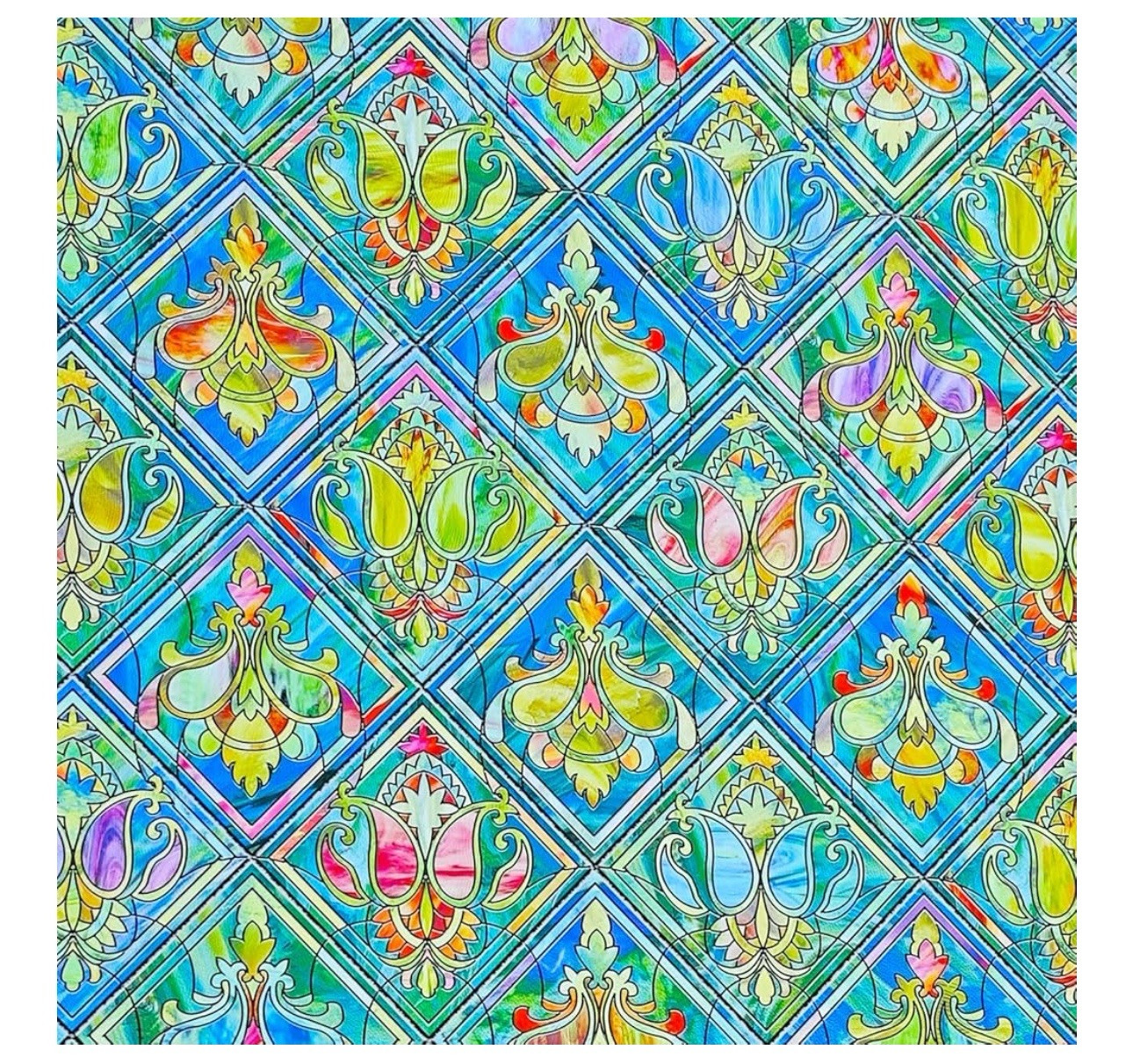 Window Privacy Film,Stained Glass Window Film Heat Blocking 35.4”*78.7” In(1204)