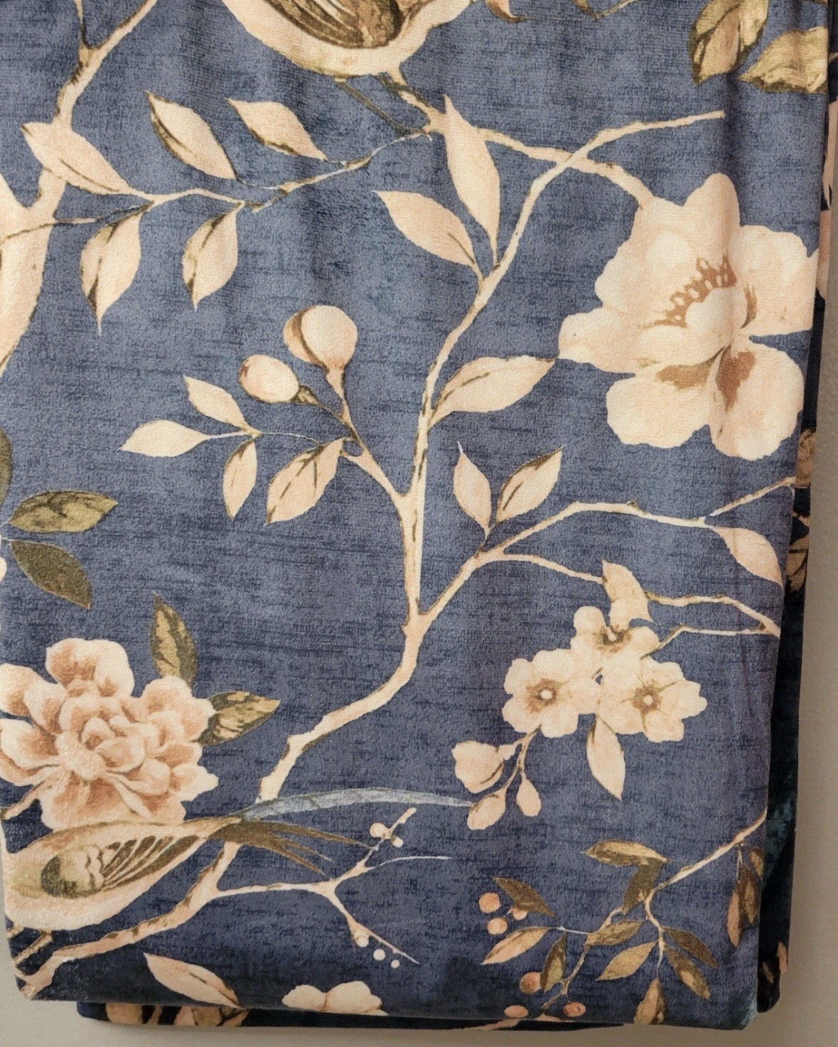 Aimee Maison 2pk Window Panel Curtains Velvet Mocking Jay Bird Blue 37×84 Floral