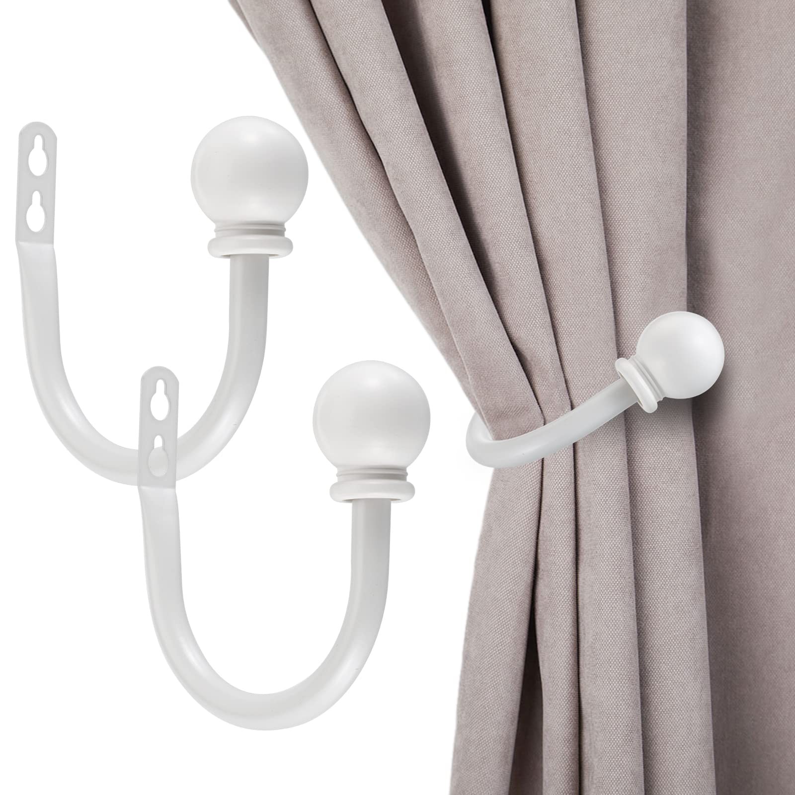 Set of 2 Decorative Curtain Holdbacks, Wall Mounted Aluminum Alloy Window Dra…