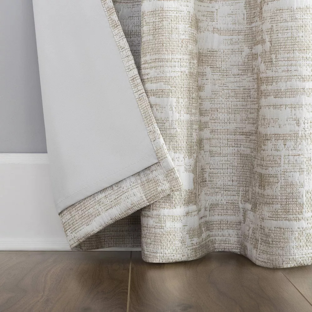 96″x40″ Parrish Distressed Grid Thermal Extreme 100% Blackout Grommet Curtain