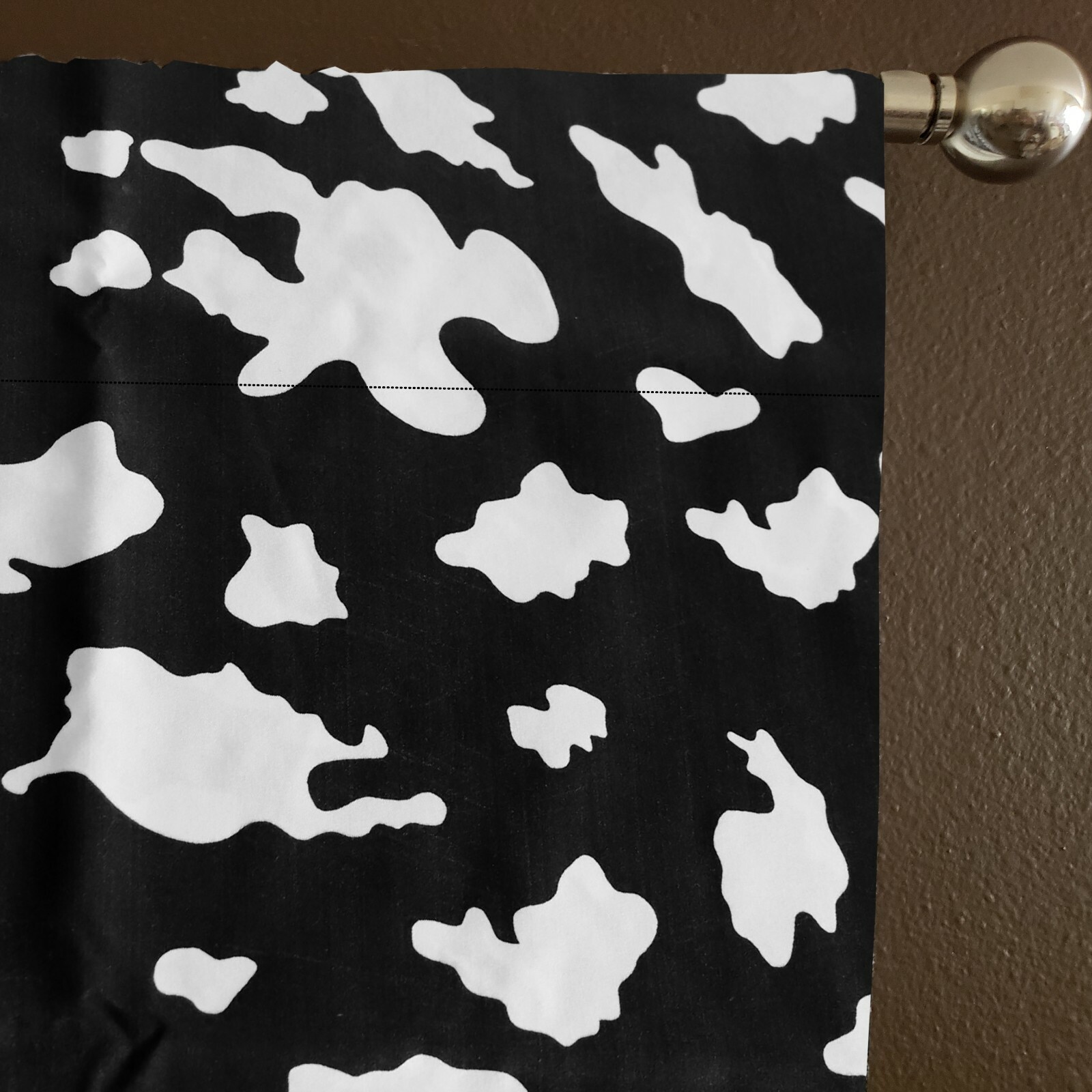 Cotton Curtain Window Panel or Photography Backdrop 58″ Wide Cow Print