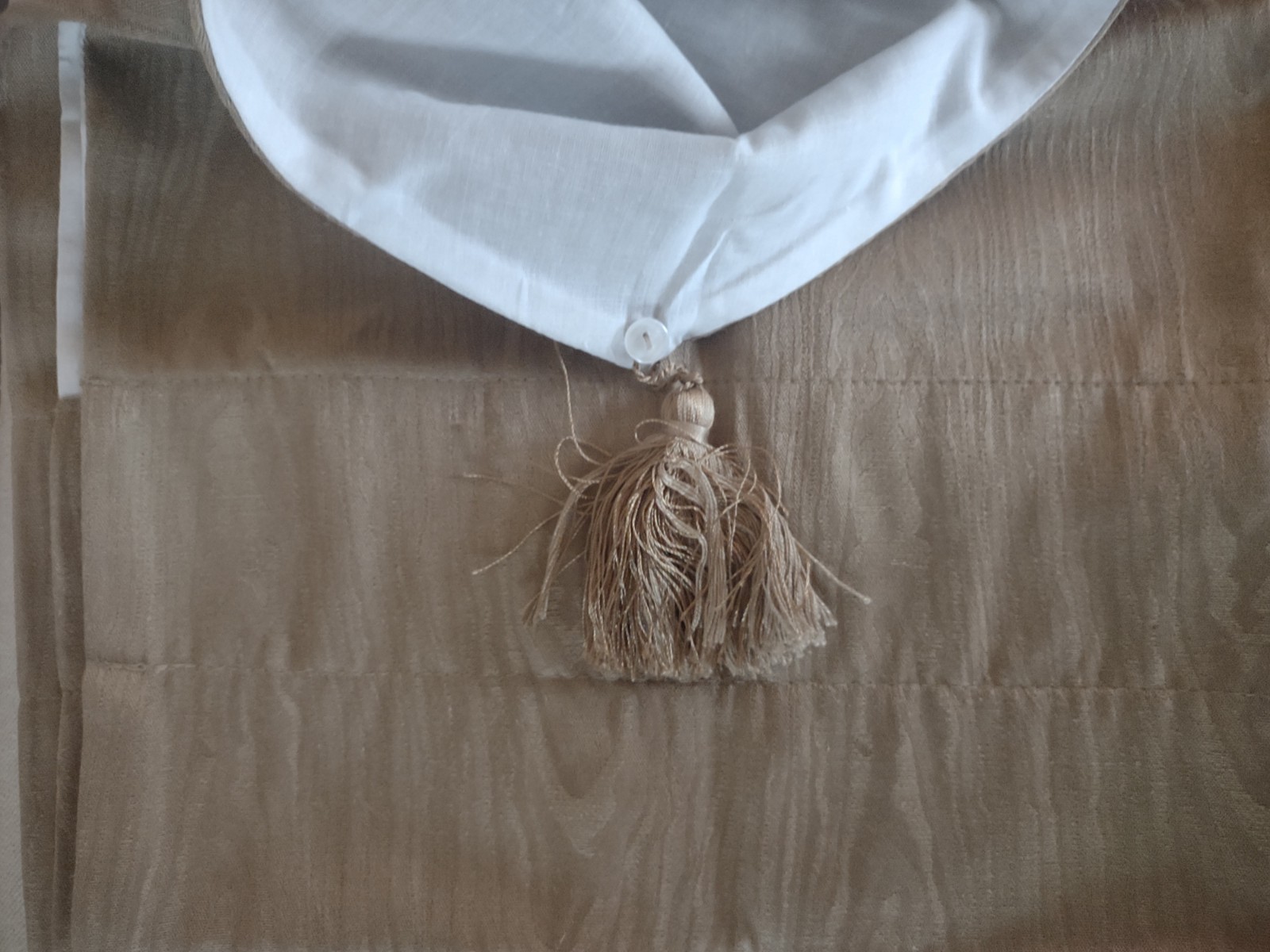 Waverly Home Classics MOIRE Ascot Valance Khaki 52″ x 20″ ~ NEW