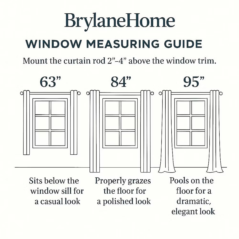 BrylaneHome Poly Cotton Canvas Back-Tab Panel – 48″ W 96″ L, Carolina