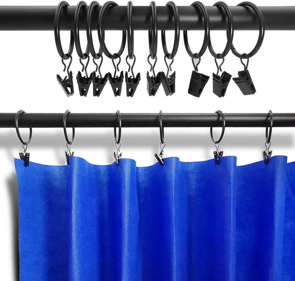 Stylish 40 Count Curtain Rings & Clips – Metal, 1.5in I.D. for Elegant Interiors