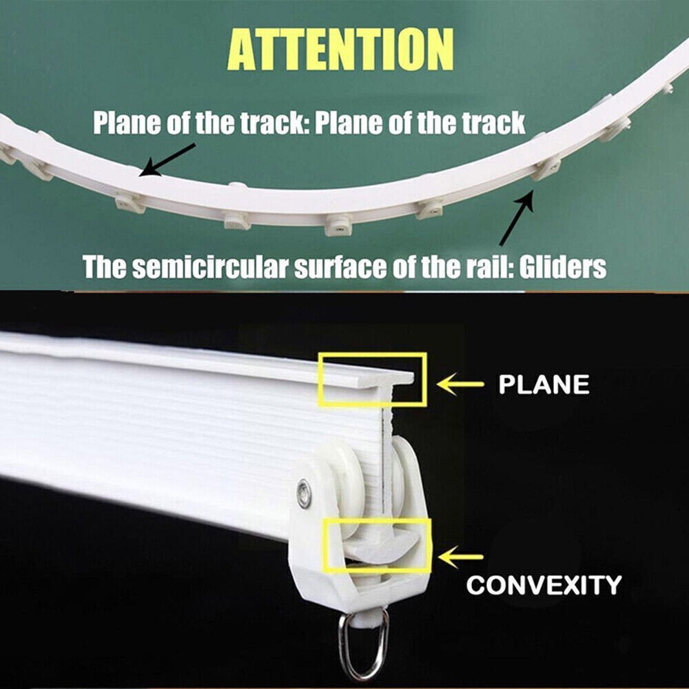 Flexible Ceiling Curtain Track Rail Window Rod Pole Mount System Home Curtain