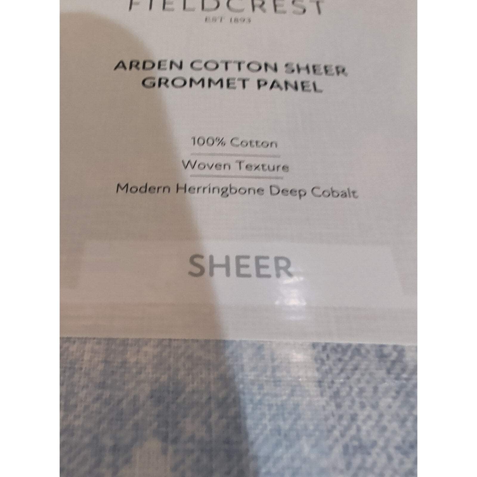 Fieldcrest Arden Herringbone Sheer Curtain Panel 50×108 Cobalt Grommet