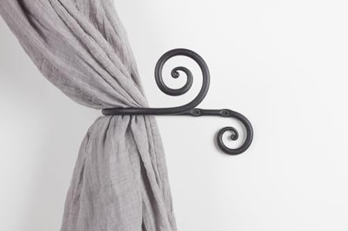 RTZEN Decorative Large Curtain Holdbacks – Set of 2 – Wrought Iron Window
