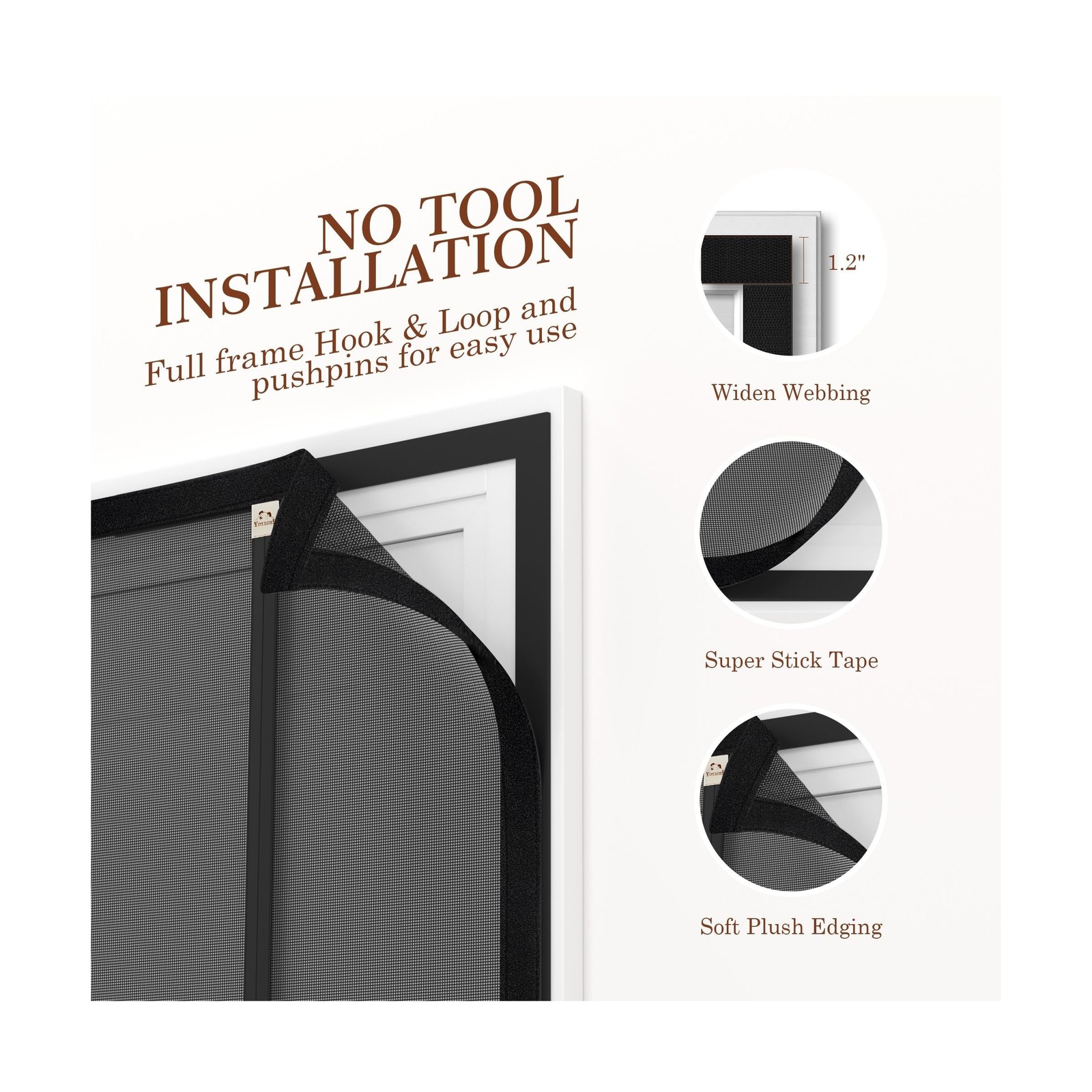 Yotache Reversible Left/Right Opening Magnetic Screen Door Fit Door… Fast Ship