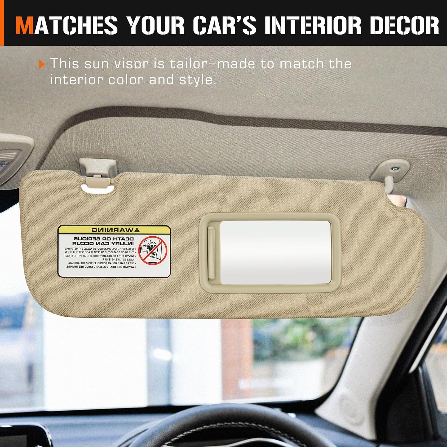 Left Driver & Right Passenger Sun Visor Beige Left Driver & Right Passenger Side