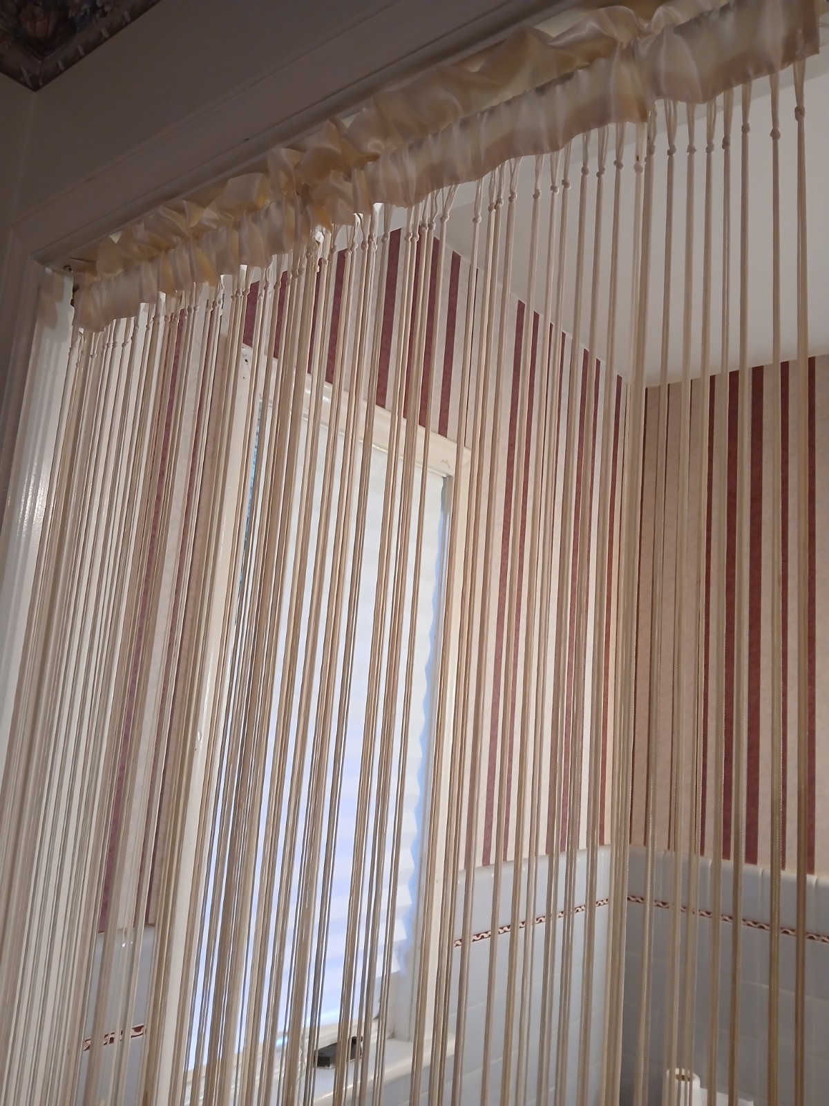 Fringe String Door Divider Single Panel Curtain Off-White 42″ x 75″ India
