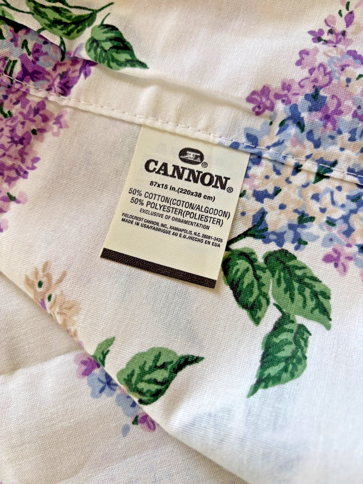 Vintage Cottage Core Window Blouson Valance Cynthia Lilacs Cannon 84 x 18″