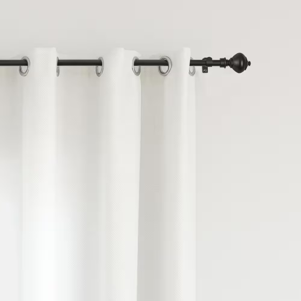 48 In. – 86 In. Telescoping 3/4 In. Single Curtain Rod in Pietro Black