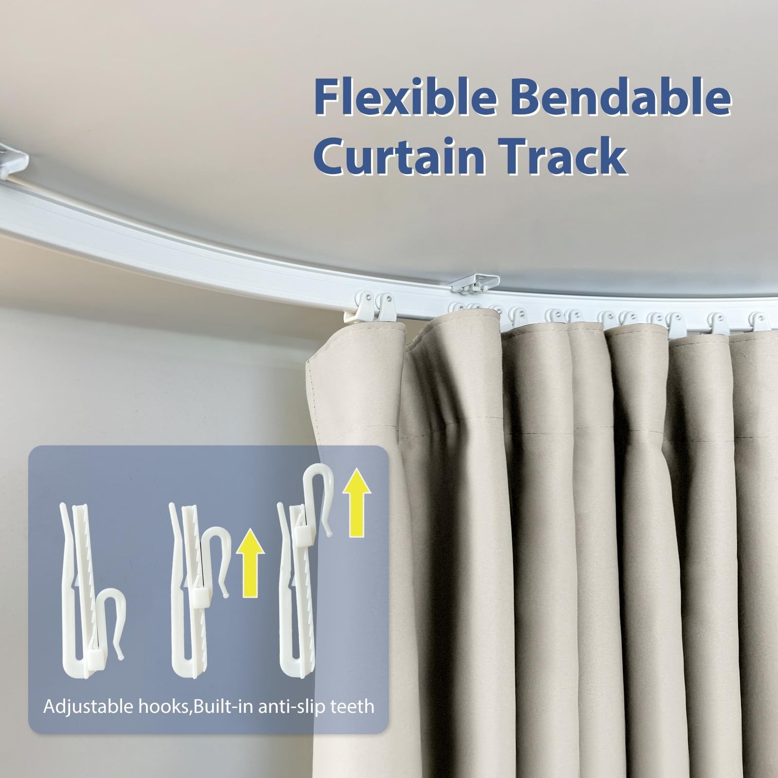cbsroro Room Divider Ceiling Mounted Curtains Track Sets Extra Wide Blackout …