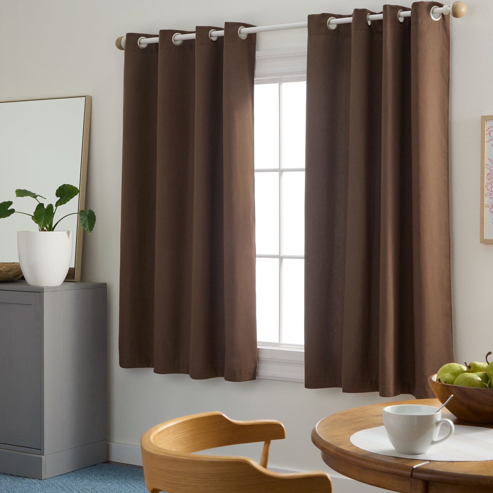 Bertram Solid Linen Texture Indoor Curtains Room Darkening W/ Energy Lining