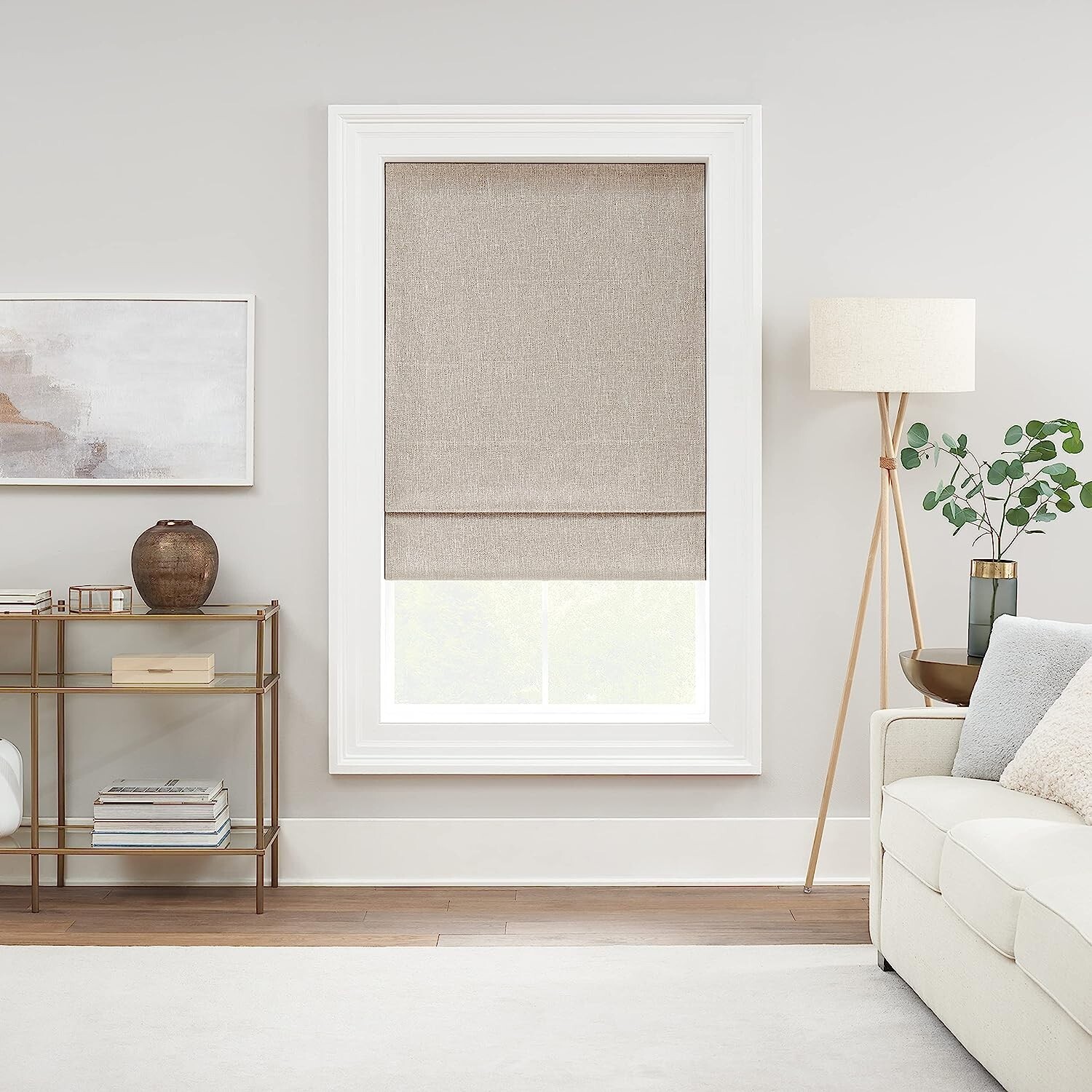 ECLIPSE Darien Insulating Blackout Cordless Lined Window Shade 39in x 64in Linen