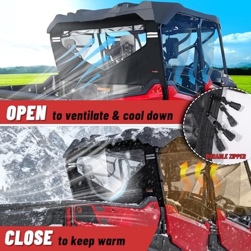 Soft Back Window with Zipper Compatible with Pioneer 1000 3P 6P 2016-2024,