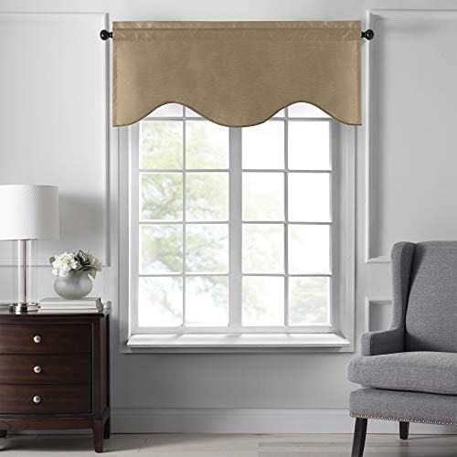 Home Fashions Colette Faux-Silk Scalloped Window 50″W x 21″L (Pack of 1) Gold