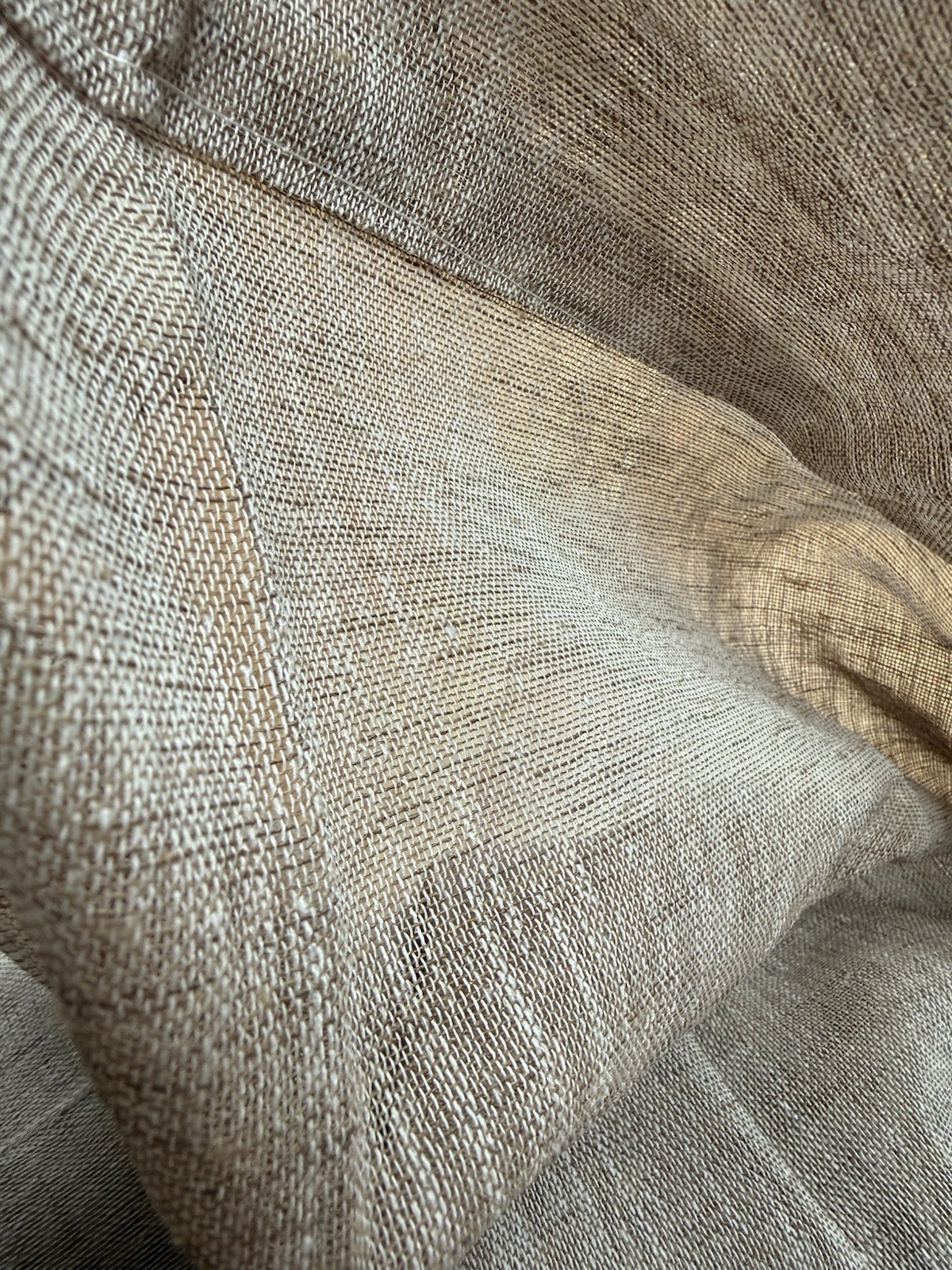 Melodieux Linen Look Curtains Set 2 Beige 42×95 Farmhouse