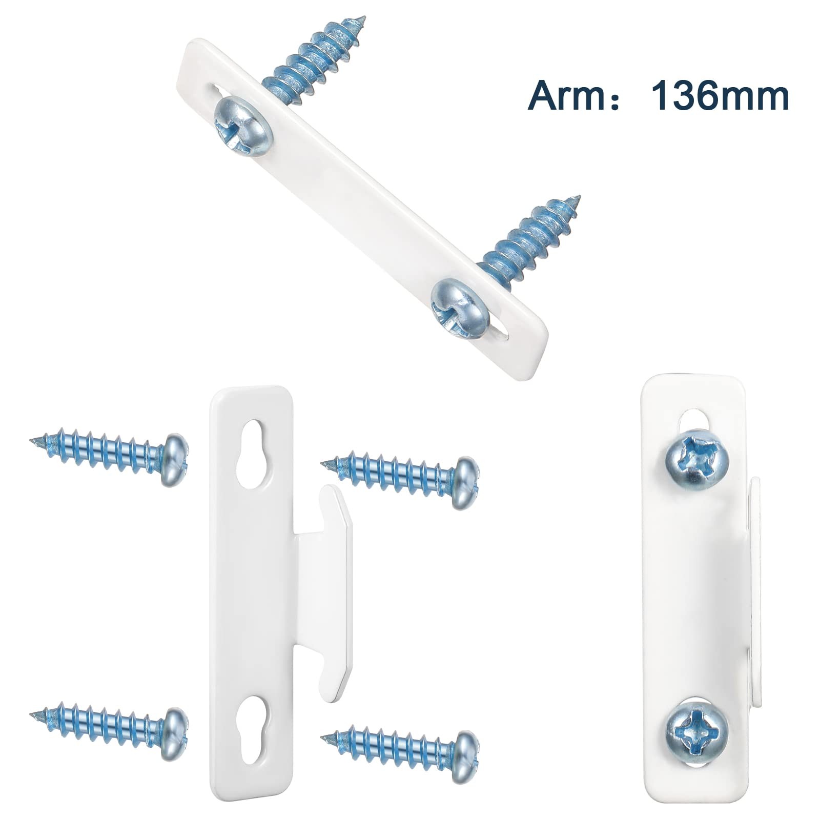 10 PCS White Curtain Rod Single Hardware Brackets Spreader Wall Hooks Window