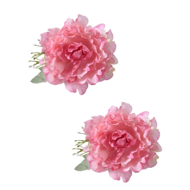 Pack of 2 Decorative Curtain Holder Clip Artificial Flower Drapery Tieback Clamp
