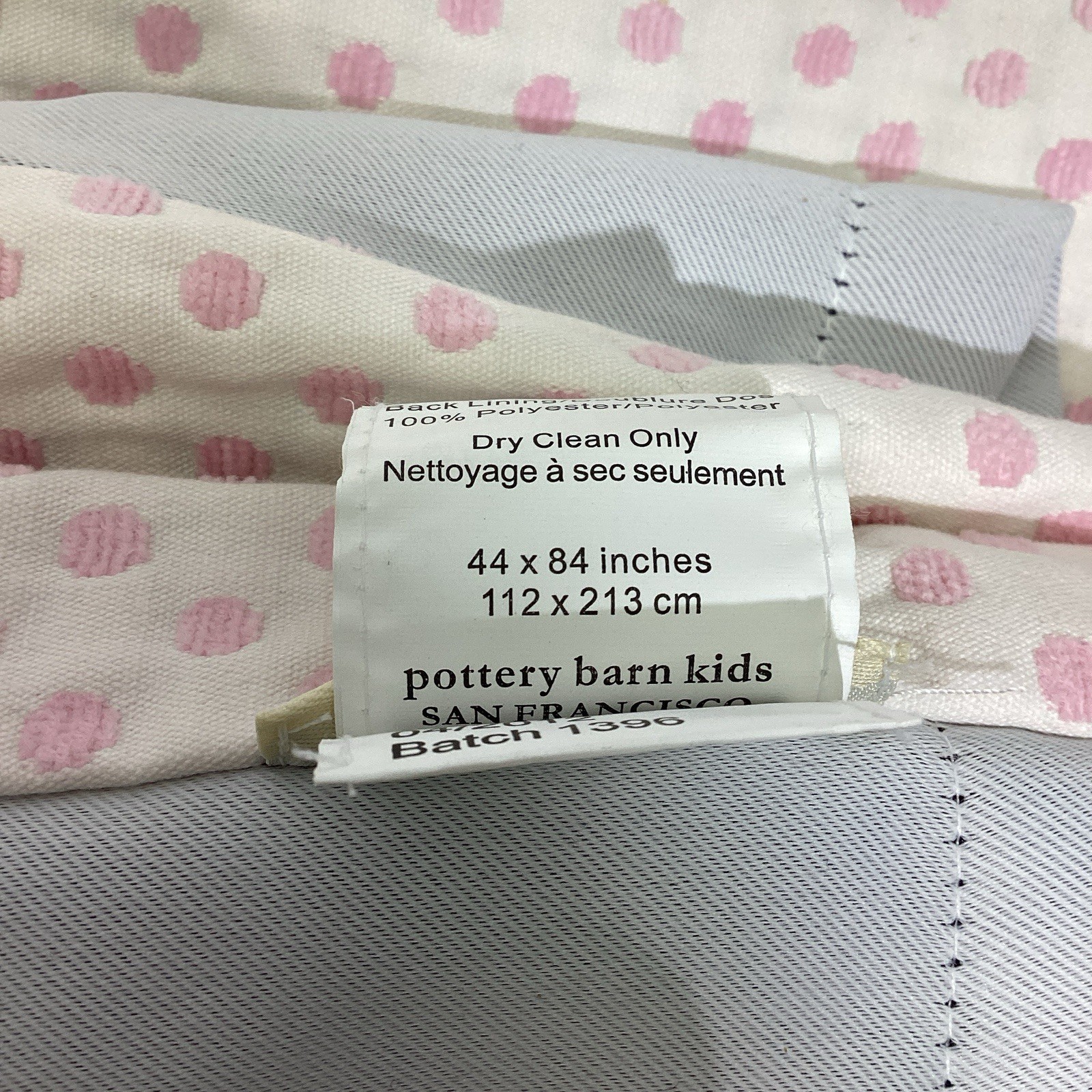 Pottery Barn Kids Pink Polka Dot Black Out Curtains 2 Panels Each 44″W 84″L